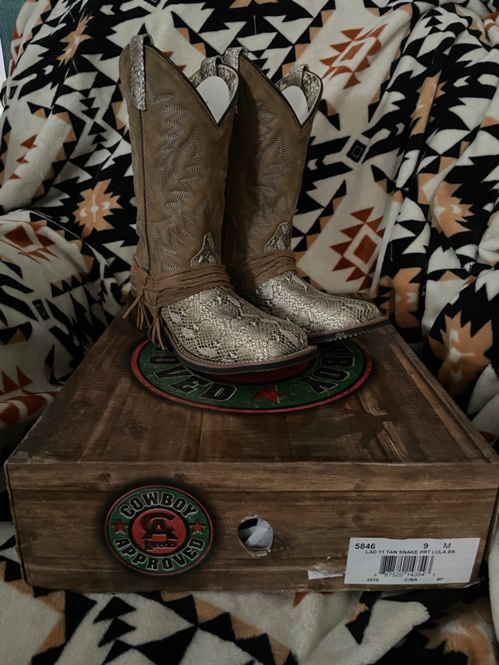 Tan and Gold Western Boots - Ladies